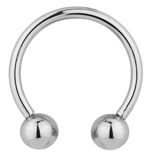 Forbidden Body Jewelry 16g 12mm Surgical Steel Internally Threaded Horseshoe Body Piercing Ring