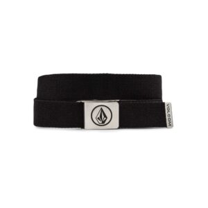 volcom men's circle web belt, black, one size us