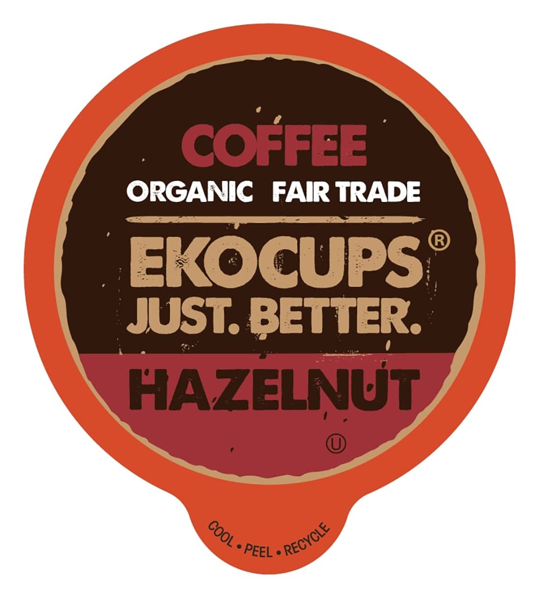 EKOCUPS Organic Hazelnut Flavored Coffee Pods, Extra 30% More Coffee Per Cup, Artisan Fair Trade Medium Roast, Hazelnut Coffee K Cups for Keurig K Cup Machines, Recyclable Pods, 40 Count