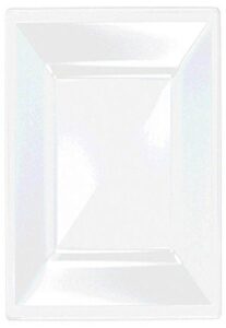 amscan lovely square plastic party plates (10 piece), 8", white