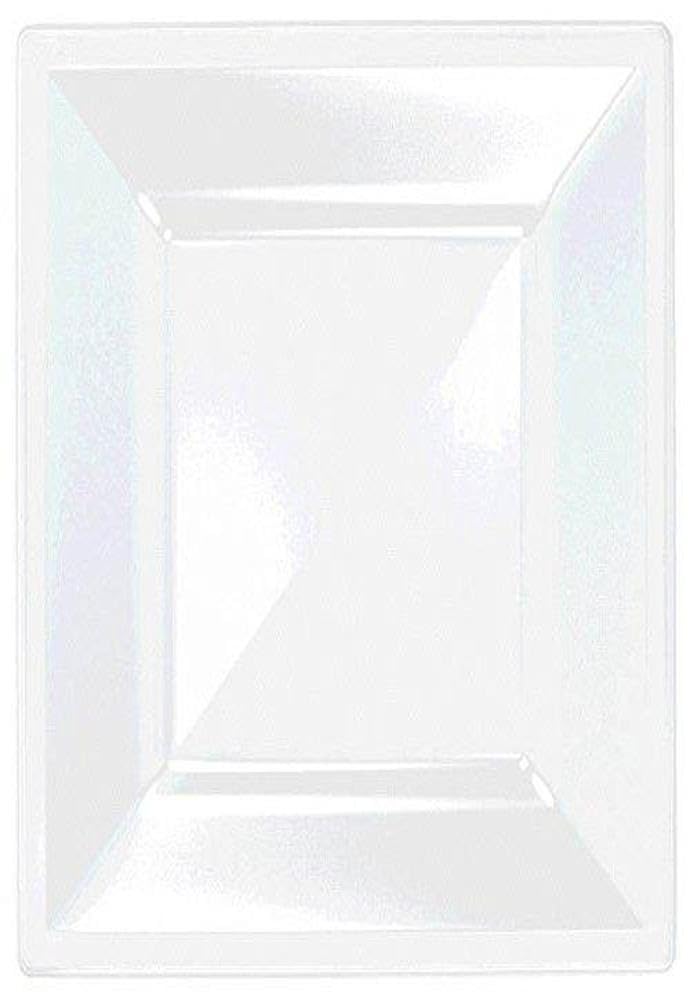 Amscan Lovely Square Plastic Party Plates (10 Piece), 8", White