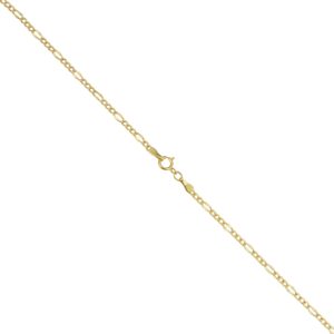 Kooljewelry 10k Yellow Gold Figaro Link Anklet for Women (2.3 mm, 9 inch)