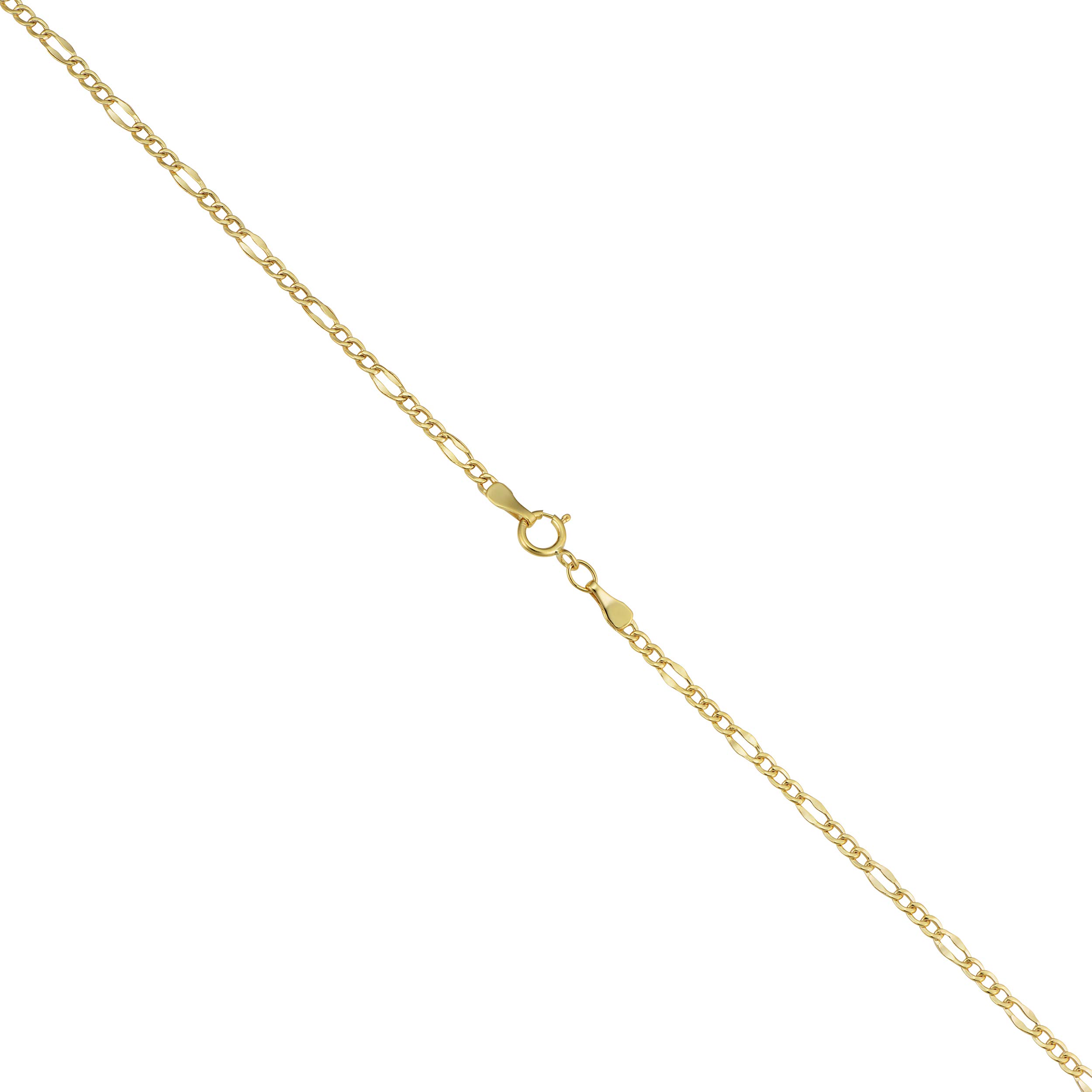 Kooljewelry 10k Yellow Gold Figaro Link Anklet for Women (2.3 mm, 9 inch)