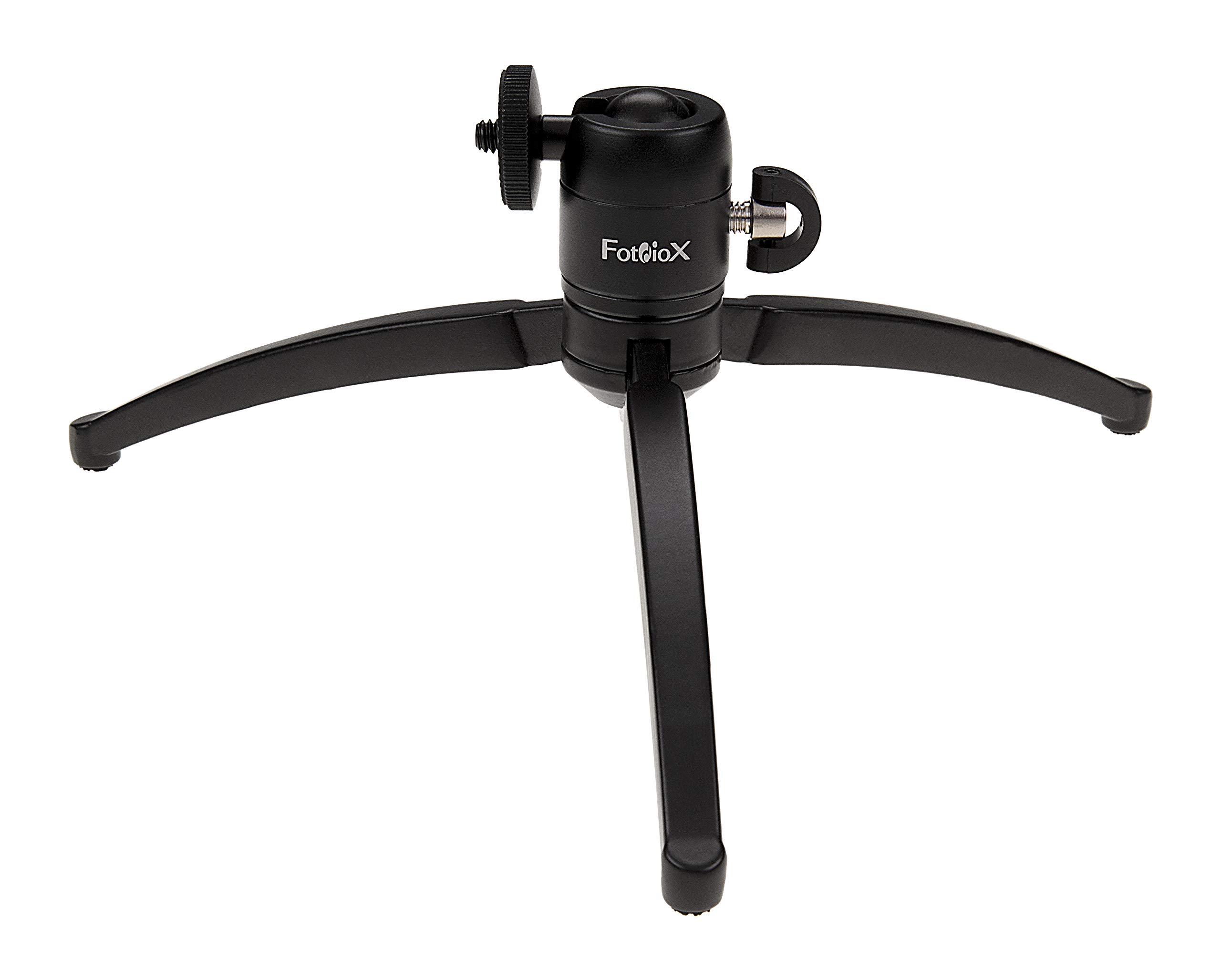 Fotodiox Pro Heavy Duty Tabletop Arched-Leg Tripod - All Metal, Foldable with Pan/Swivel Ballhead for Cameras, Monitors, LED Lights, Flashes, Mic and more