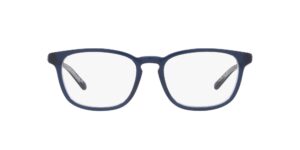 polo ralph lauren men's ph2117 rectangular prescription eyewear frames, shiny transparent blue/demo lens, 54 mm