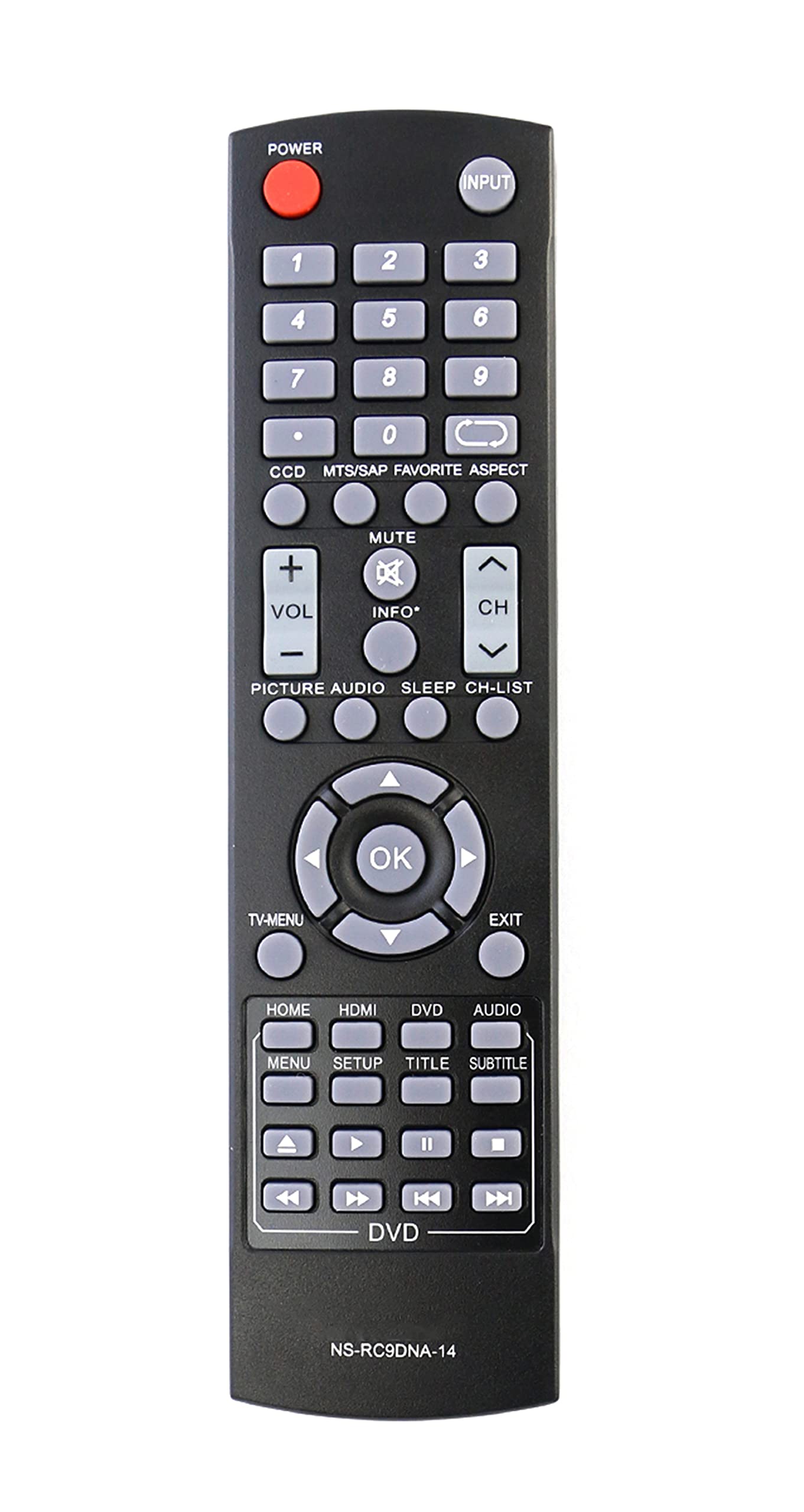 Beyution NS-RC9DNA-14 Replacement Remote Control Fit for Insignia TV NS-32DD220NA16 NS-32DD310NA15 NS-20ED310NA15 NS-24DD220NA16 NS-24ED310NA15 NS-24ED310NA15B NS-28DD220NA16 NS-28DD310NA15