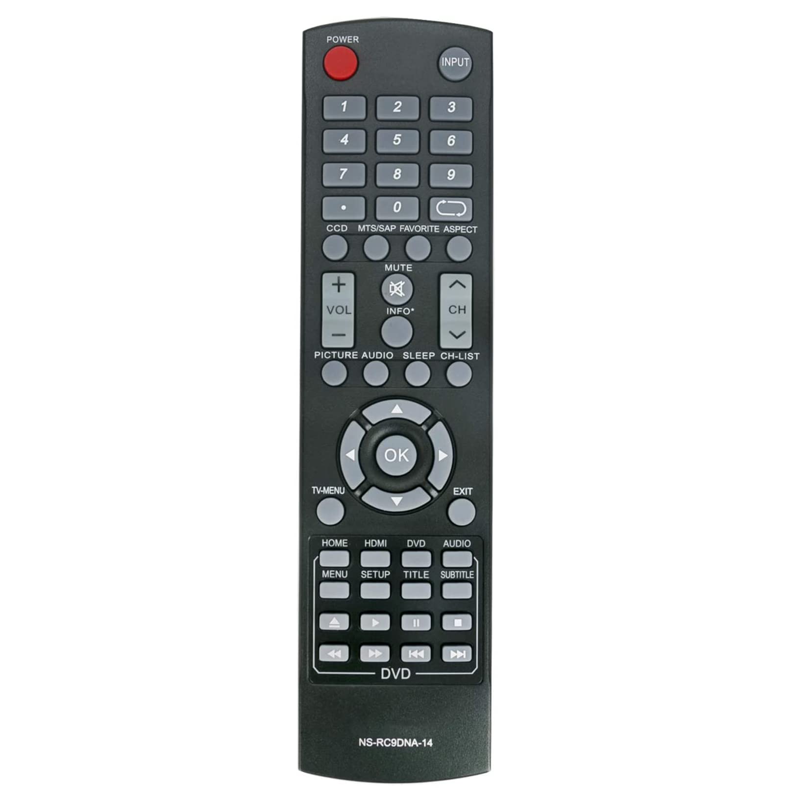 Beyution NS-RC9DNA-14 Replacement Remote Control Fit for Insignia TV NS-32DD220NA16 NS-32DD310NA15 NS-20ED310NA15 NS-24DD220NA16 NS-24ED310NA15 NS-24ED310NA15B NS-28DD220NA16 NS-28DD310NA15