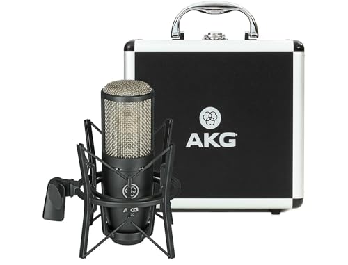 AKG Pro Audio P220 High-Performance Condenser Microphone, Great for Vocals, Guitar, Brass. XLR Connector, Black