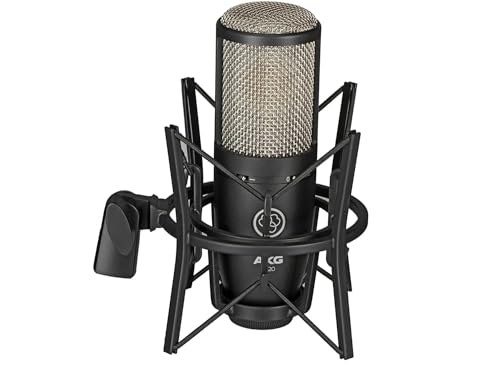 AKG Pro Audio P220 High-Performance Condenser Microphone, Great for Vocals, Guitar, Brass. XLR Connector, Black