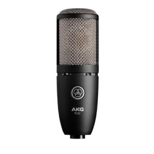 AKG Pro Audio P220 High-Performance Condenser Microphone, Great for Vocals, Guitar, Brass. XLR Connector, Black