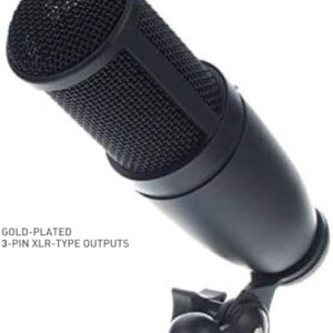 AKG Pro Audio P120 - Affordable 2/3-Inch Diaphragm Condenser Microphone for Clear Vocals & Instruments. Studio Recording or Live. XLR Connector. Black