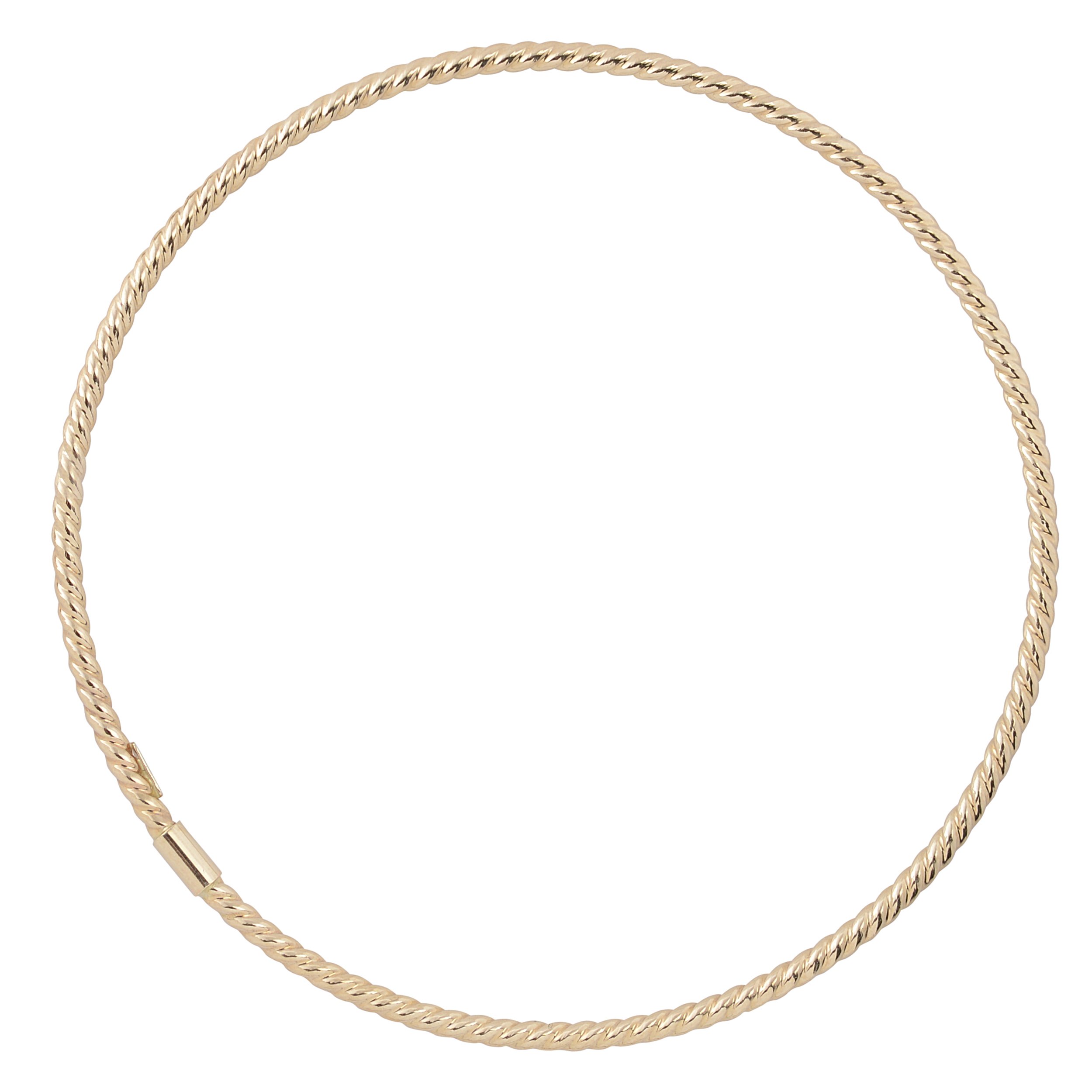 Kooljewelry 10k Yellow Gold 2 mm Twist Design Bangle Bracelet