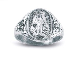 hmhreligiousmfg miraculous medal with mary symbol inside sterling silver ring (11)