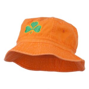 e4Hats.com Saint Patrick's Day Clover Embroidered Bucket Hat - Orange OSFM