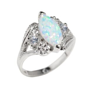 gemstone rings women's 925 sterling silver simulated marquise statement ring (size 4.5)