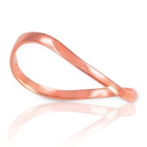 thumb rings high polish 10k rose gold wave band (size 8.5)