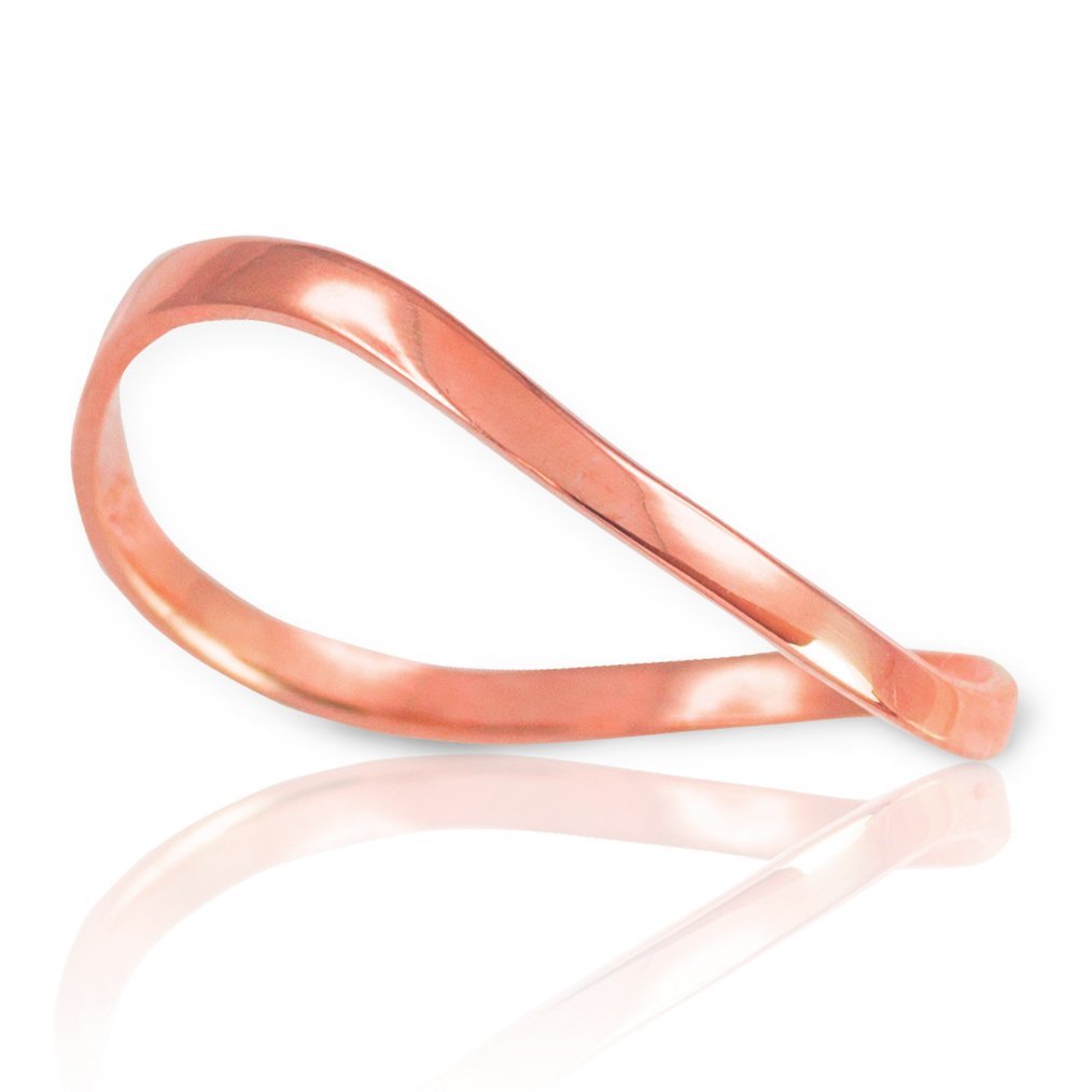 Thumb Rings High Polish 10k Rose Gold Wave Band (Size 8.5)