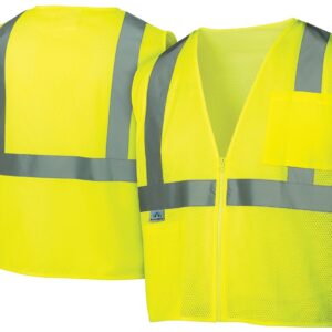 Pyramex RVZ21 Series Safety Vest Class 2 Economy Vest Hi Vis Lime Extra Large