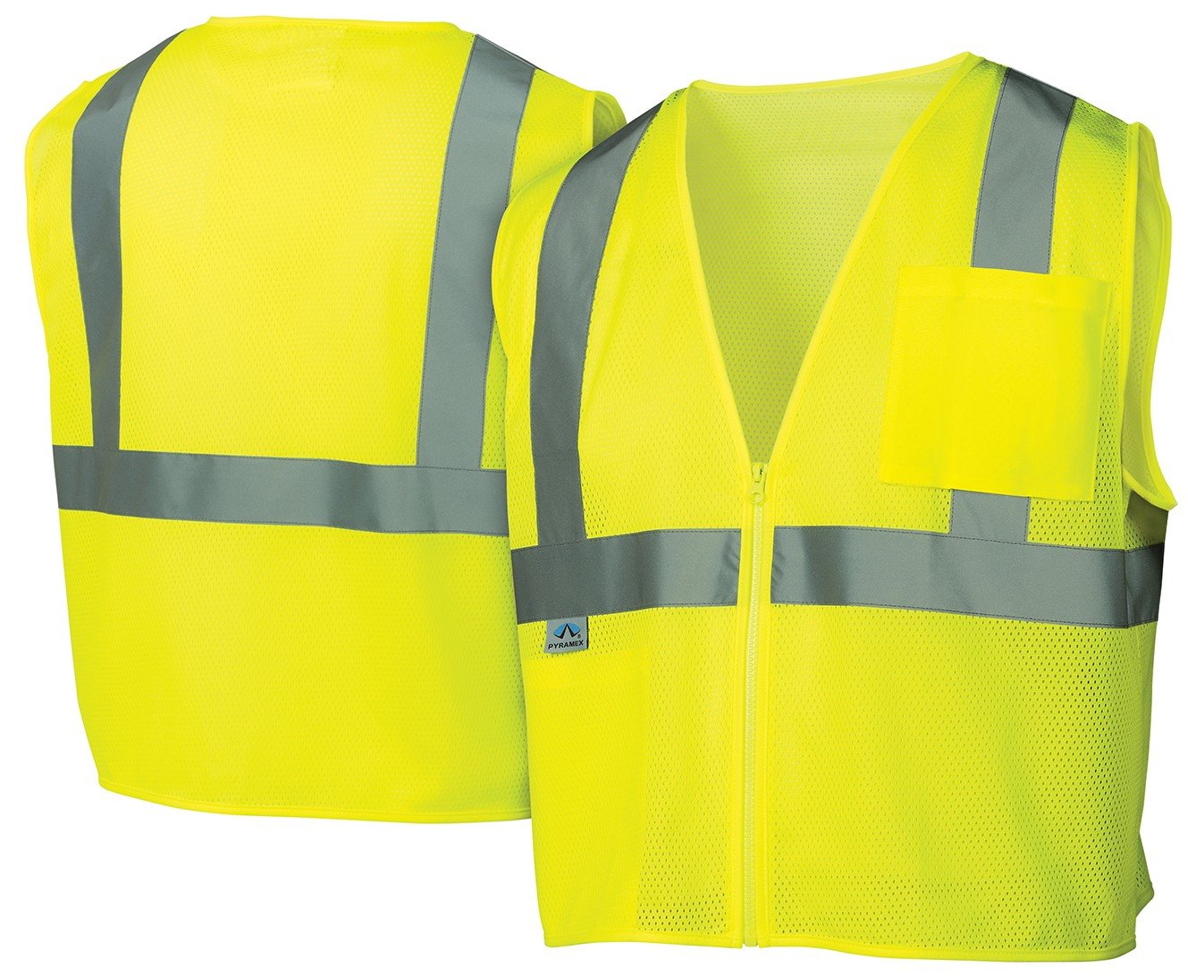 Pyramex RVZ21 Series Safety Vest Class 2 Economy Vest Hi Vis Lime Extra Large