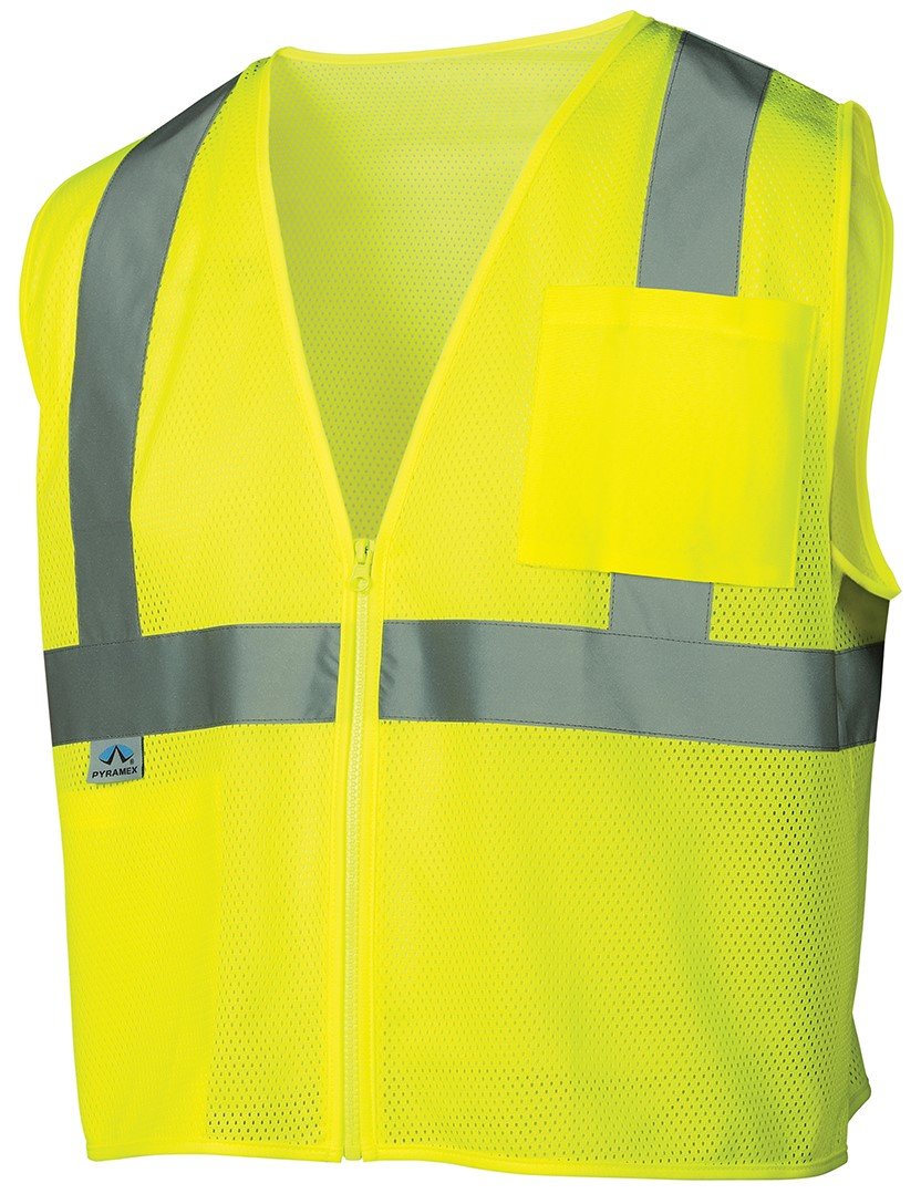 Pyramex RVZ21 Series Safety Vest Class 2 Economy Vest Hi Vis Lime Extra Large