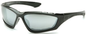 pyramex safety accurist safety glasses black silver mirror lens