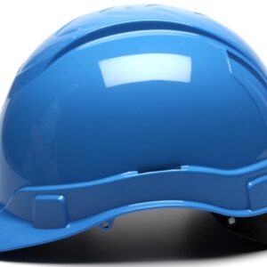 Pyramex Safety Ridgeline Hard Hat 4pt w/ Glide Lock, Light Blue, HP44162