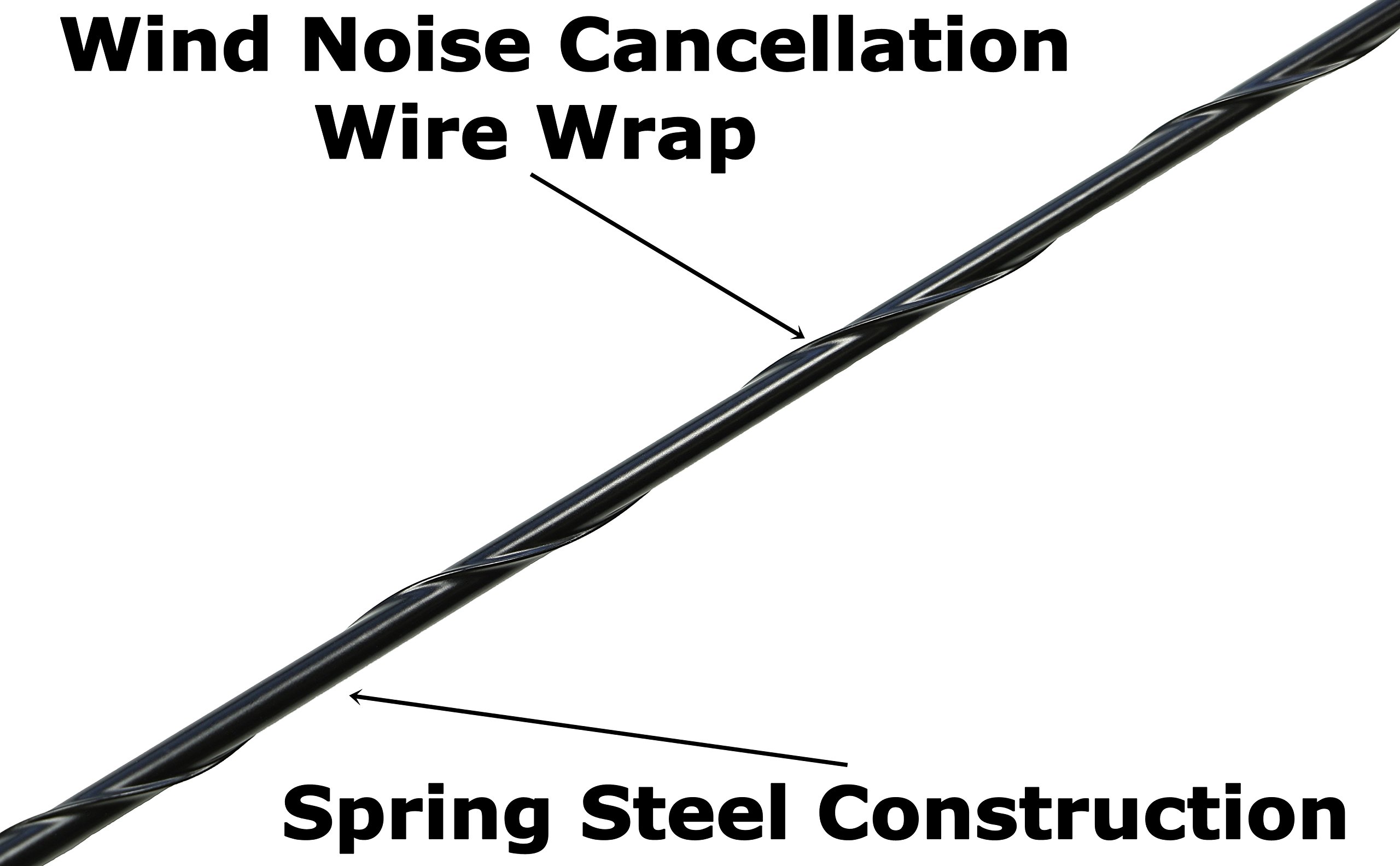 AntennaMastsRus - 31 Inch Black Antenna fits Ford F-150, F-250, F-350, F-450, F-550, F-600, F-650 | Dodge Ram 1500, 2500, 3500 - Stainless Steel Threading