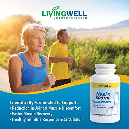 HEAL-N-SOOTHE Natural Joint Support Supplement - Proteolytic Enzymes for Maximum Joint Support and Back Support- 90 count for men and women