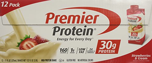 Premier Protein High Protein Shake, Strawberry Cream (11 Fl. Oz., 12 Pack), 132 Oz