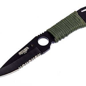 Shelter 6788 Full Hunting Knife Stainless Steel Sheath, Tang/Black, 7"