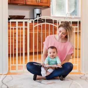 Summer Infant Multi-Use Decorative Extra Tall Safety Pet and Baby Gate,28.5'-48' Wide, 36' Tall,Pressure or Hardware Mounted, Install on Wall or Banister in Doorway or Stairway,Auto Close Door -Beige