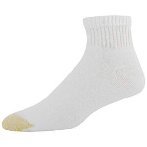 Gold Toe Men's Cotton Quarter Athletic Sock ((12 pair) 10-13, White)