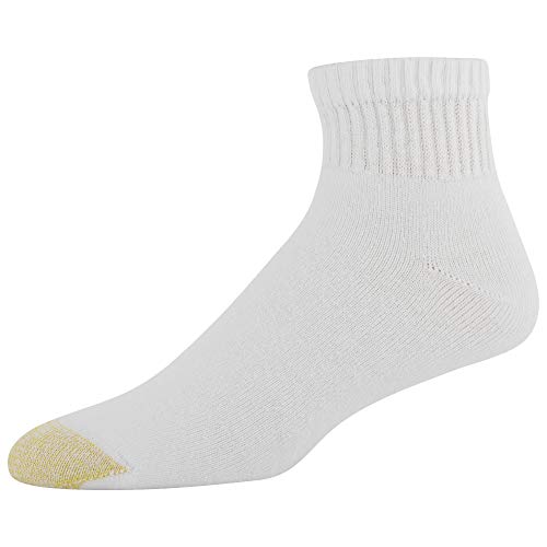 Gold Toe Men's Cotton Quarter Athletic Sock ((12 pair) 10-13, White)