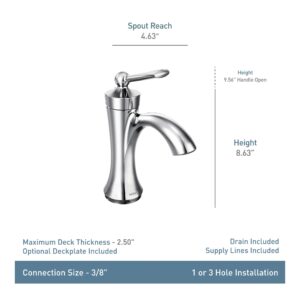 Moen Wynford Brushed Nickel One-Handle High-Arc Bathroom Faucet with Drain Assembly, 4500BN