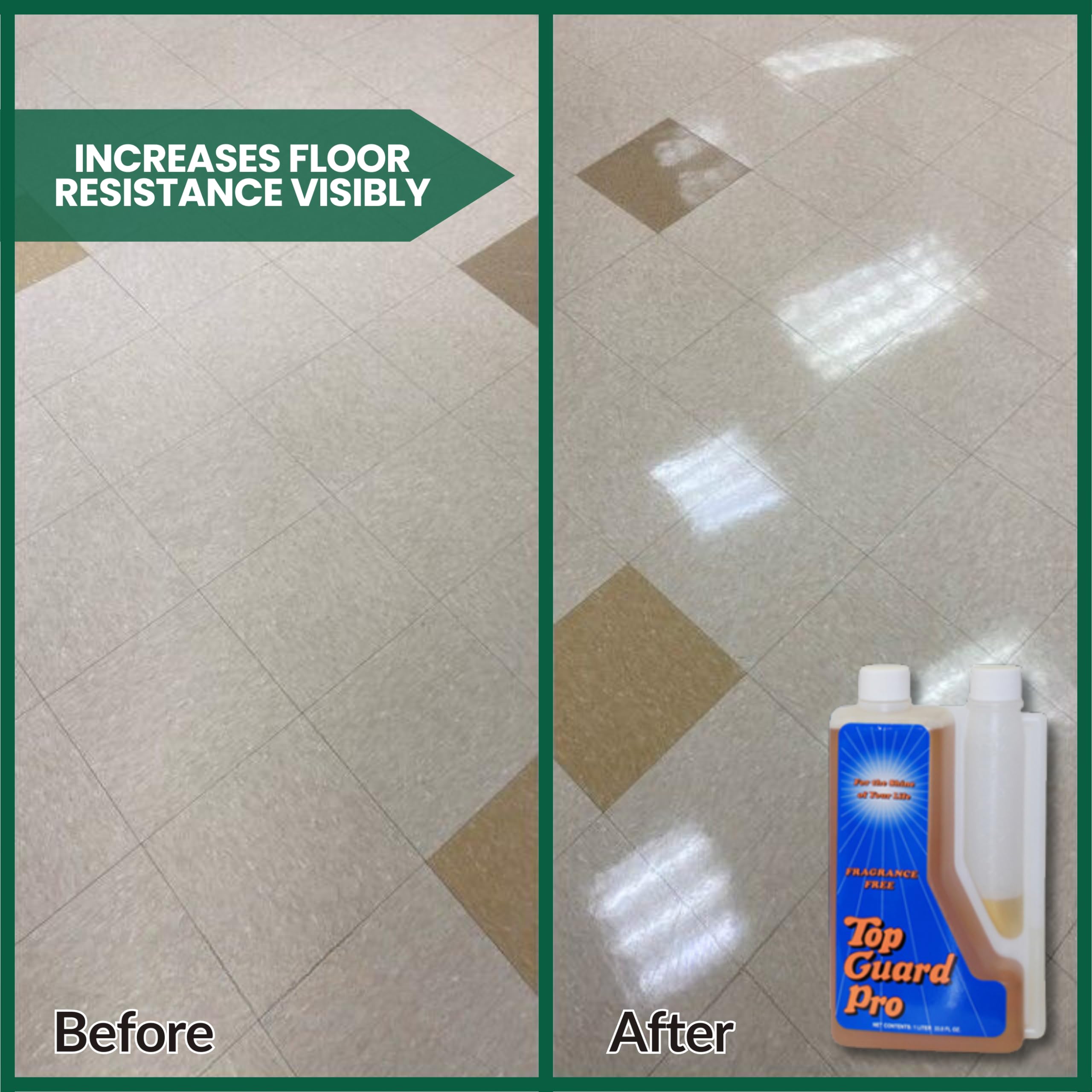 TOP GUARD PRO - Industrial and Commercial Cleaning Supplies Floor Protection, Surface Shield, Creating a Lustrous Wet Look Shine Floor Finish, Floor Shine for All Floors (6x1 Liter)