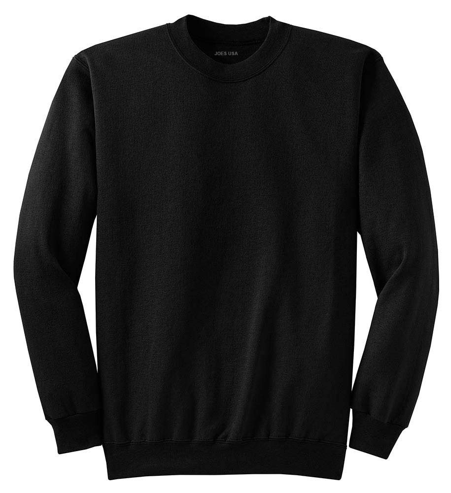 Joe's USA Adult Classic Crewneck Sweatshirt-L-Black