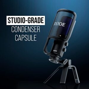 RØDE NT-USB+ Professional-Grade USB Condenser Microphone For Recording Studio Quality Audio Directly To A Computer Or Mobile Device, Black