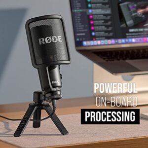 RØDE NT-USB+ Professional-Grade USB Condenser Microphone For Recording Studio Quality Audio Directly To A Computer Or Mobile Device, Black