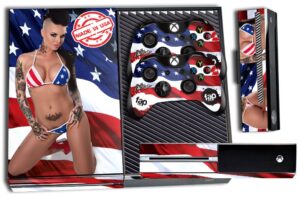 xbox one console designer skin for microsoft xbox one system plus two(2) decals for: xbox one controller - christy mack patriot