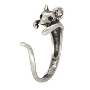 chengxun vintage mouse ring jewelry animal burnished mouse ring