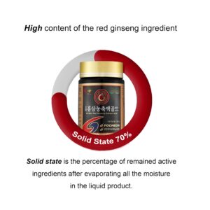 Pocheon 240g(8.5oz), 100% Pure Korean 6Years Root Panax Red Ginseng Extract Gold, TOP Ginsenoside, Saponin, Ginseng Herbal Supplement, Natural Immune Support