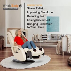 Human Touch WholeBody 5.1 Full Body Massage Chair Recliner Living Room Chair w/ Retractable Ottoman- Personal Professional-Grade Stress + Muscle Pain Relief for Foot Leg Back Neck Massager - Black