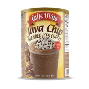 caffe d'vita java chip latte blended ice coffee - java chip frappe mix, blended iced coffee mix, gluten free, low fat, no cholesterol, no hydrogenated oils, no trans fat, kosher-dairy - 3 lb can