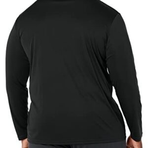 Russell Athletic Men's Standard Long Sleeve Performance Tee, Black, Large