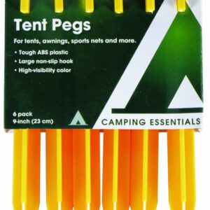 Camco 51045 ABS Tent Pegs, Pack of 6-9"