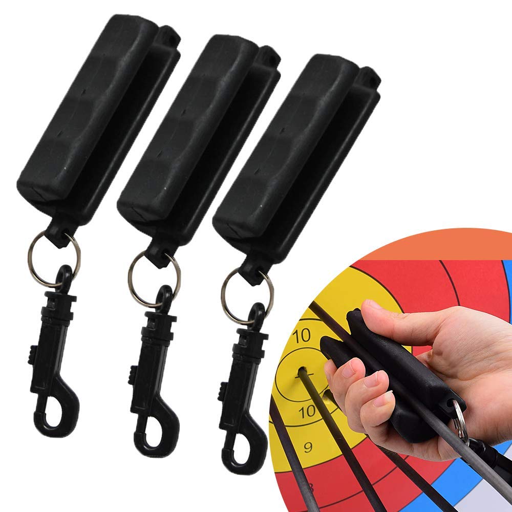 Huntingdoor Archery Arrow Puller Target Remover 3Pcs Rubber Gripper with Belt Quick Release Clip for Crossbow Bolts Arrows