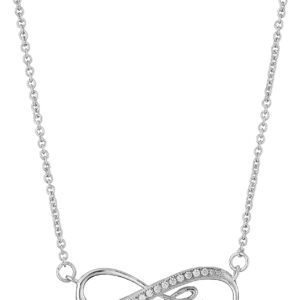 Amazon Essentials womens 925 Sterling Silver AAA Cubic Zirconia Infinity Hope Necklace, 18", (previously Amazon Collection)