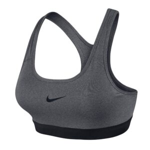 nike womens pro classic padded sports bra (xx-large, carbon heather/black/black)