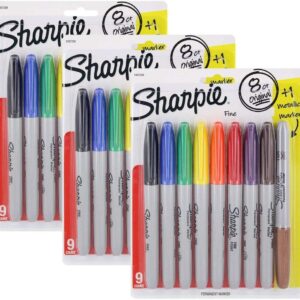 Sharpie Permanent Marker Fine Tip [30217PP] 8 Count (Pack of 3) 24 Markers Total