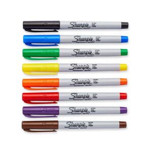 Sharpie 37600PP Ultra Fine Point Permanent Markers (Pack of 3), Classic Colors, 8 Count per Pack, 24 Markers Total; Remarkably Resilient Ink Dries Quickly and Resists Both Fading and Water